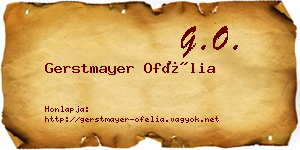 Gerstmayer Ofélia névjegykártya